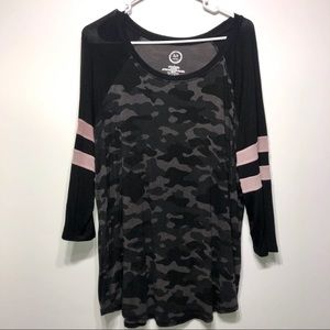 Maurices size 1X camouflage print top